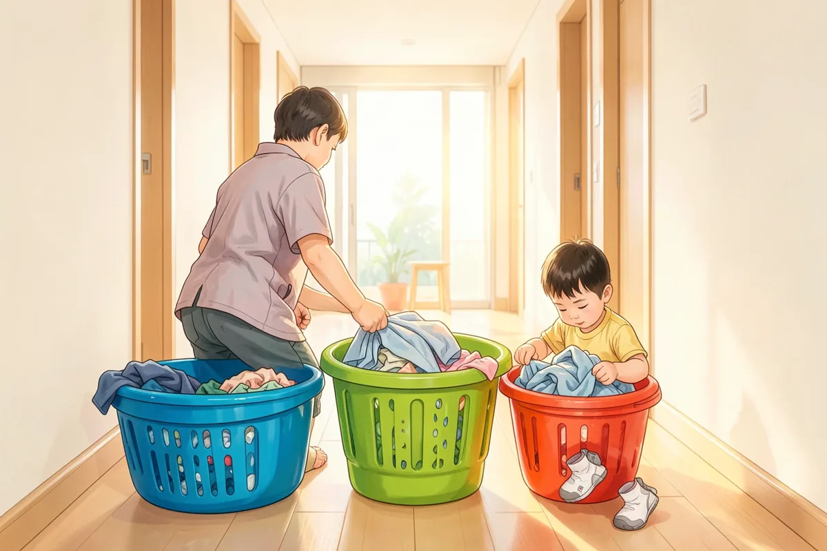 Phân loại quần áo trước khi giặt: theo màu, độ bẩn và loại vải