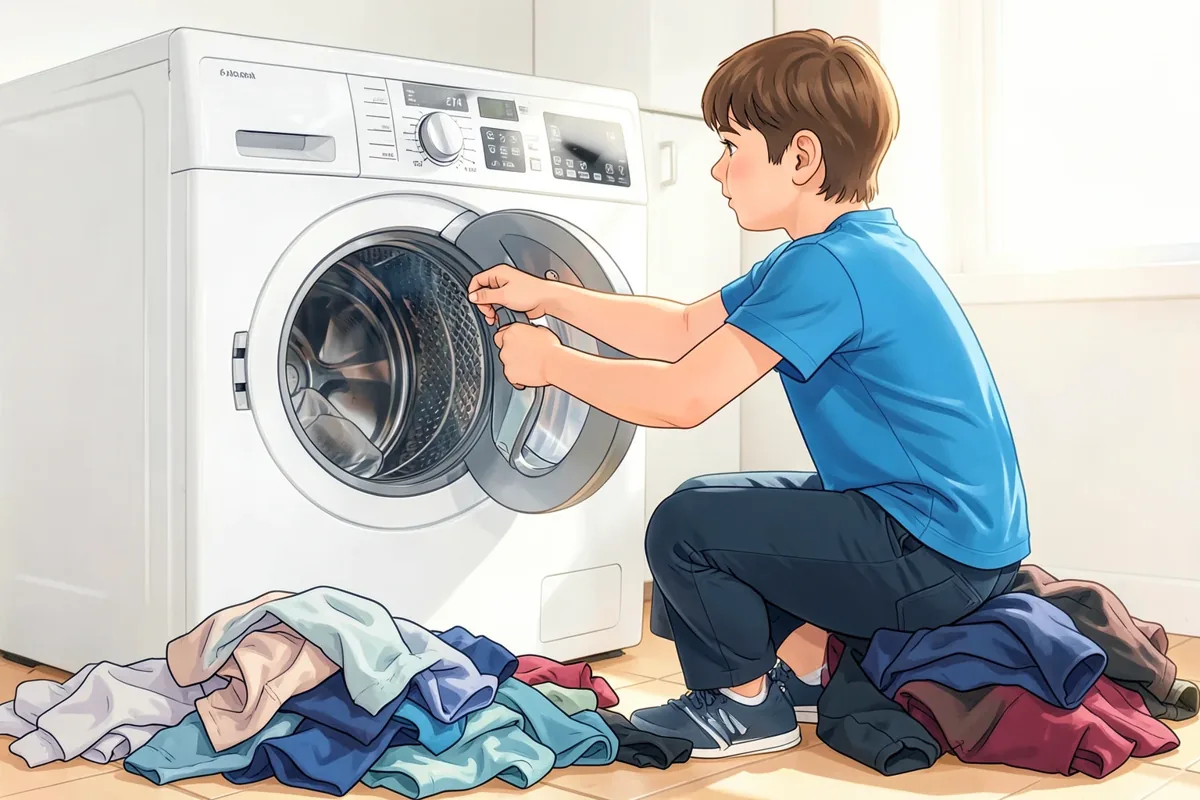 Việc nhà cho trẻ 10–12 tuổi: giặt máy, rửa chén, nấu cơm và hơn thế